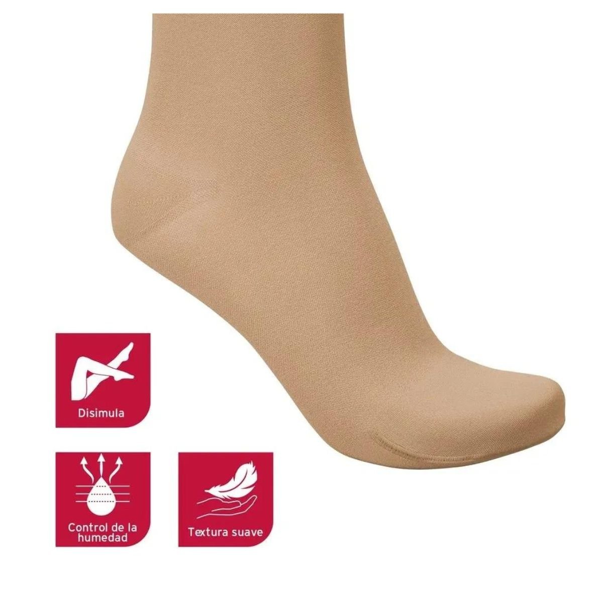 Calcetín Opaque 15 - 20 mmhg Punta Cerrada Natural - tubotiquin.cl