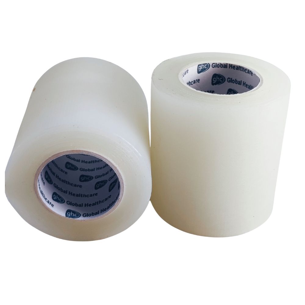 Cinta adhesiva médica transparente GHC en rollo para fijación de apósitos y curaciones 5cm