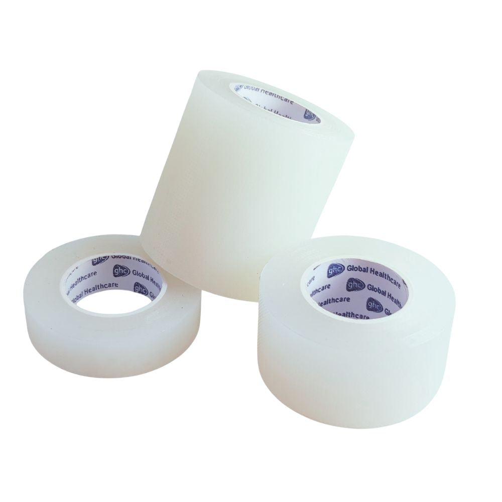 Rollos de cinta adhesiva médica transparente GHC para fijación de apósitos y curaciones