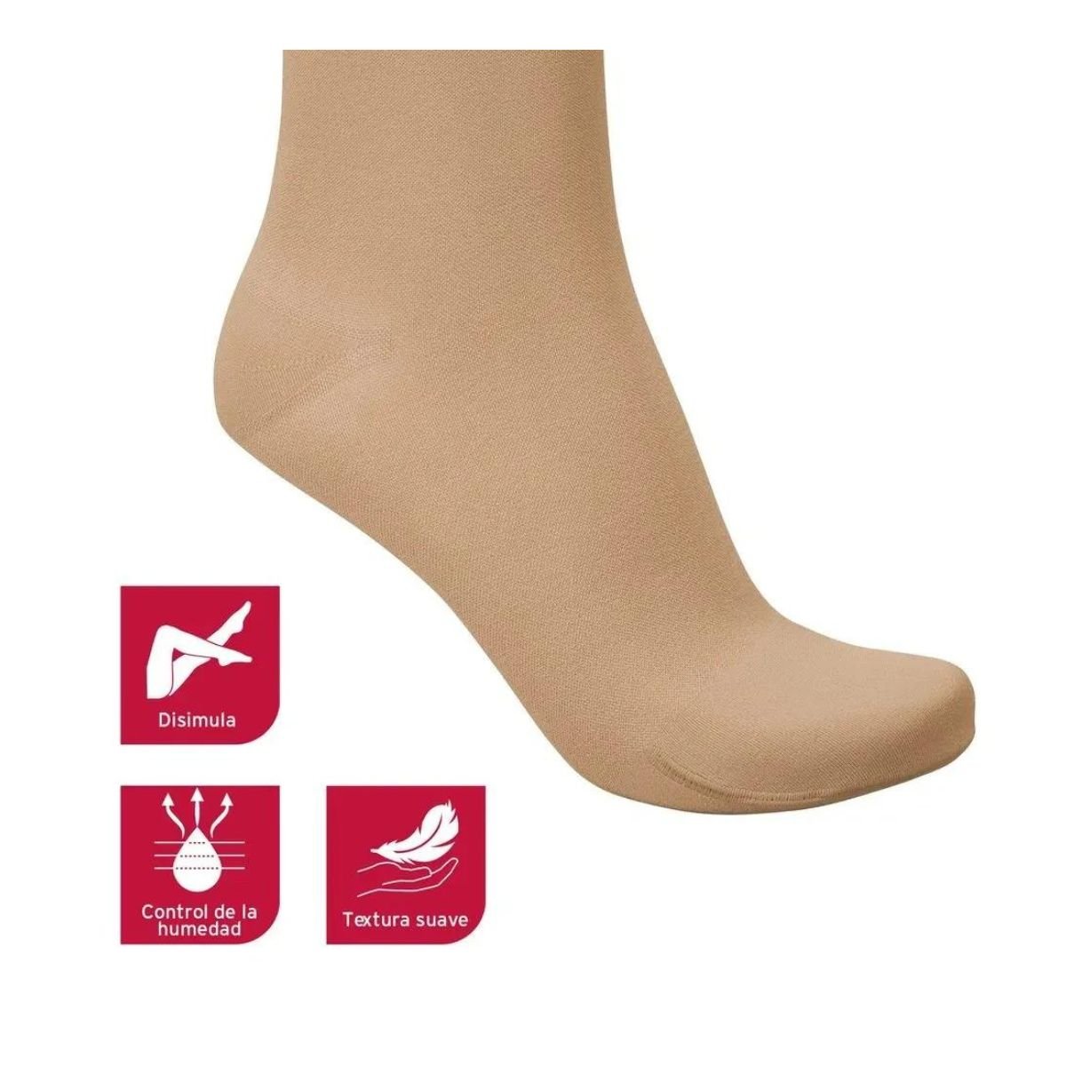 Pantimedias Opaque 20 - 30 mmhg Punta Cerrada Natural - tubotiquin.cl