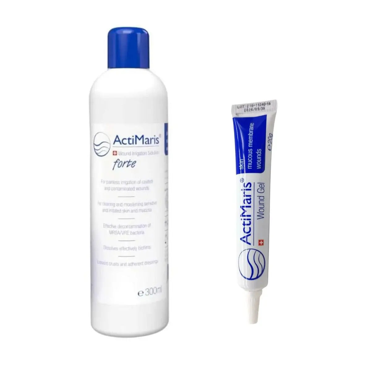 Pack ActiMaris Forte: solución irrigación 300 mL y gel 20g para limpieza y cicatrización de heridas