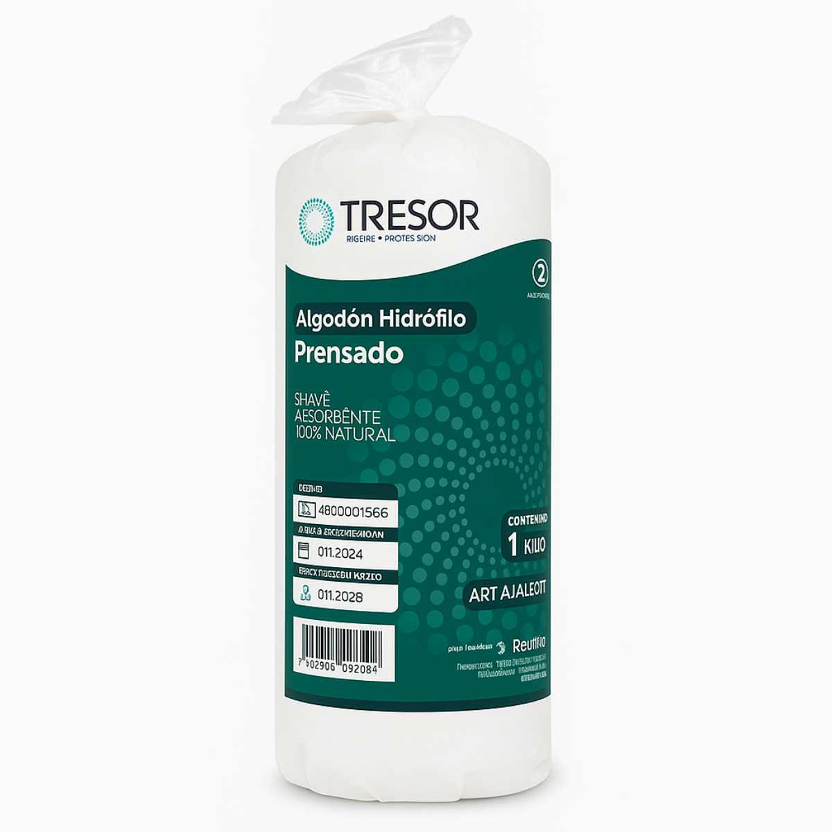 Algodón Hidrófilo Prensado TRESOR 1 kg - tubotiquin.cl