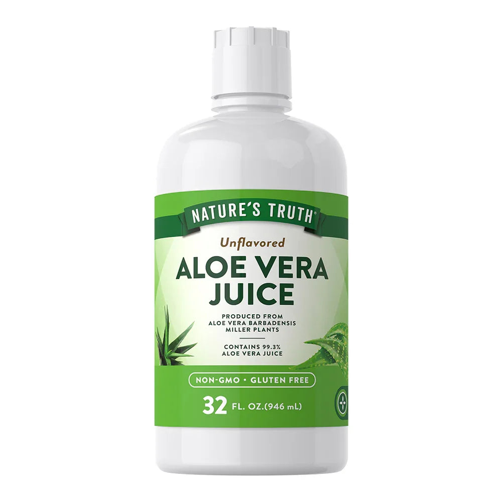 Aloe Vera Líquido 946ml Nature's Truth - 99.3% jugo puro sábila sin sabor Non-GMO sin gluten Chile