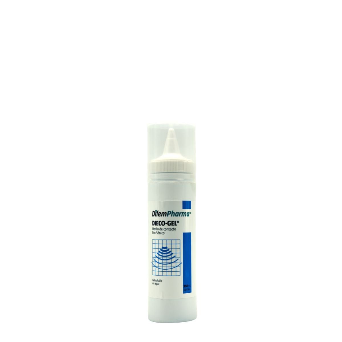 Aplicador gel conductor ultrasonido 250ml incluido con bidón Dieco-Gel 4 litros dosificación higiénica
