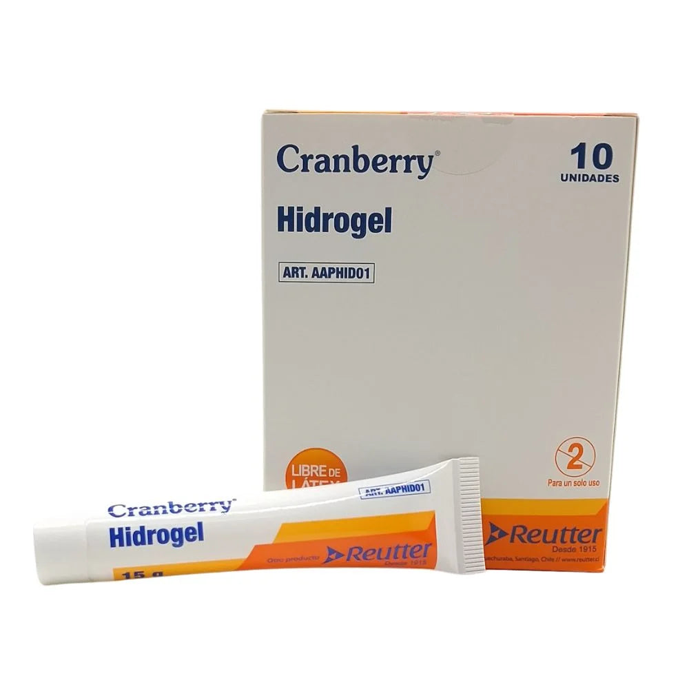 Apósito hidrogel Cranberry 15 g presentación en caja con tubo gel para uso clínico