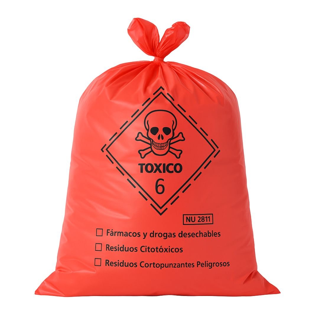 Bolsa Roja para Residuos Peligrosos 60x90cm - tubotiquin.cl