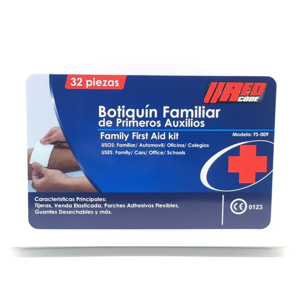 Botiquín familiar Red Code IRP de primeros auxilios, vista frontal del estuche cerrado