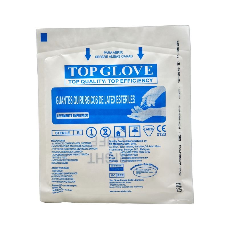 Guantes Quirurgicos de Latex N°8 Esteriles con polvo cj/50 unid - tubotiquin.cl