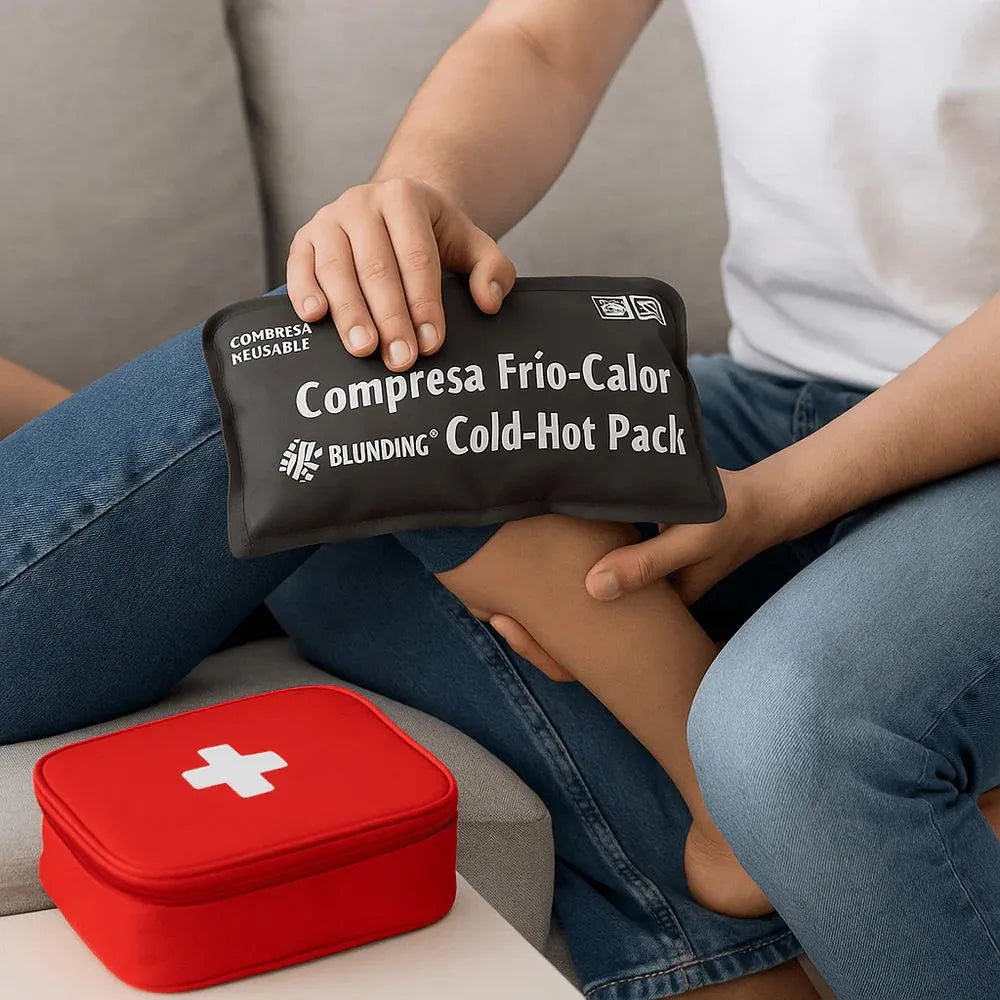Compresa frío-calor Blunding reutilizable para uso en el hogar y botiquín de primeros auxilios.