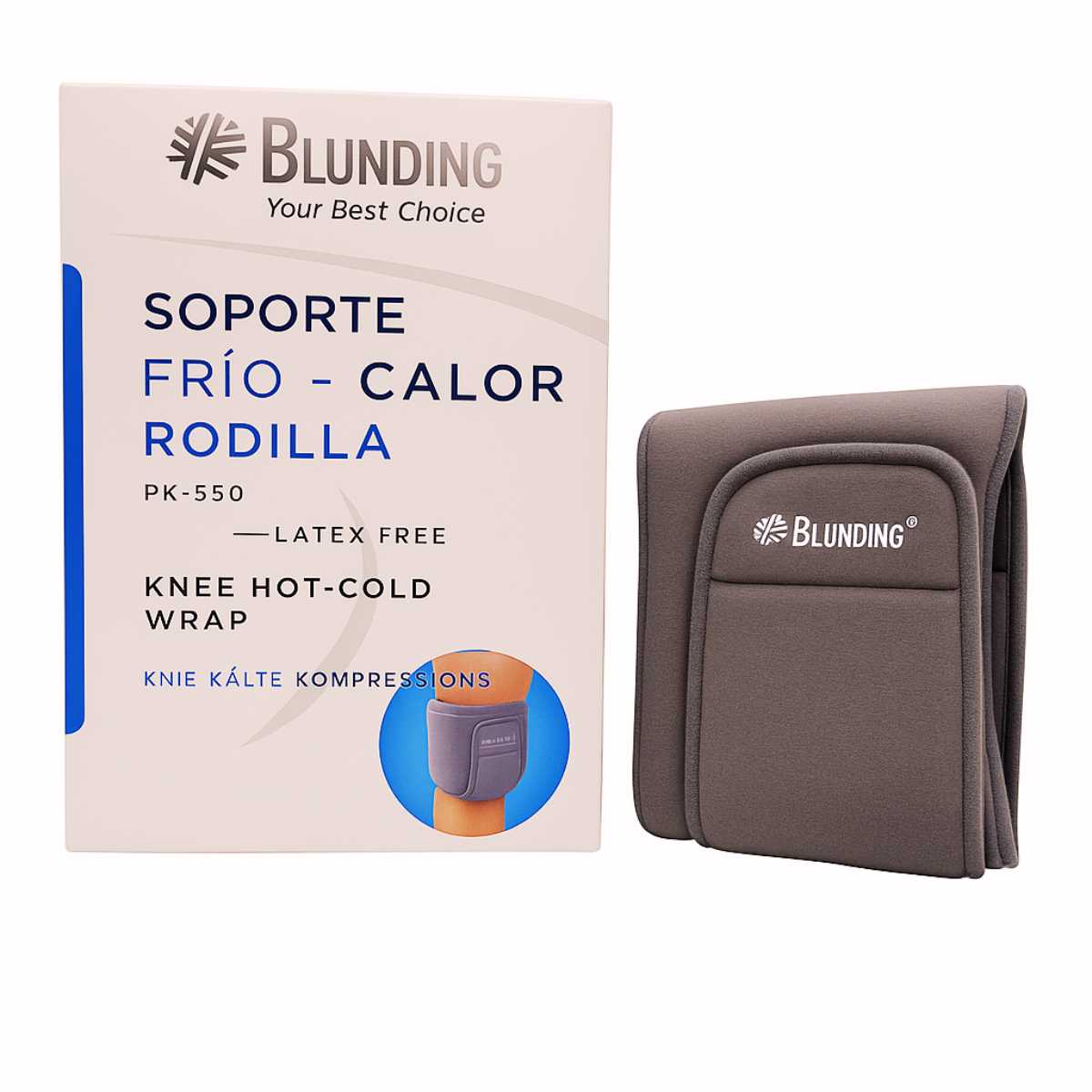 Compresa frío calor Blunding para rodilla con soporte ajustable - Empaque original