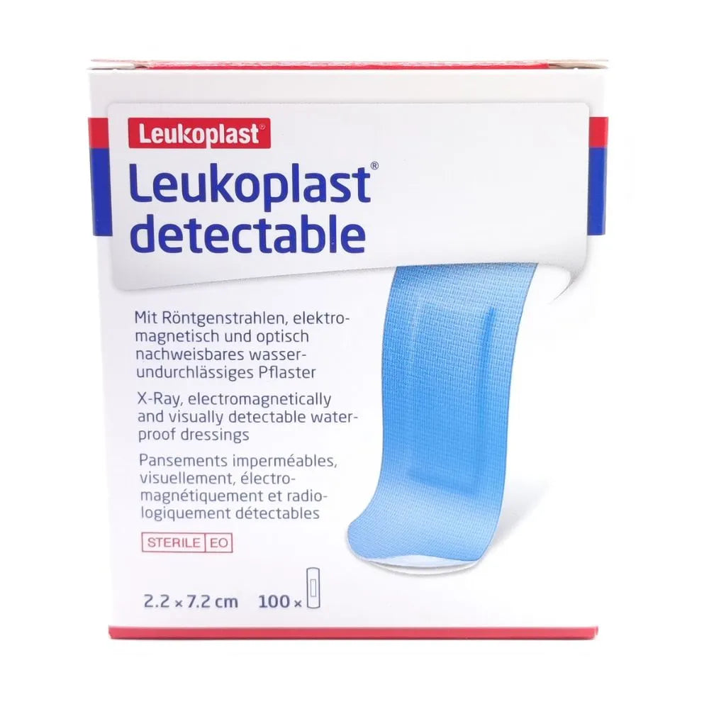 Coverplast parche curita azul detectable para industria alimentaria, caja frontal