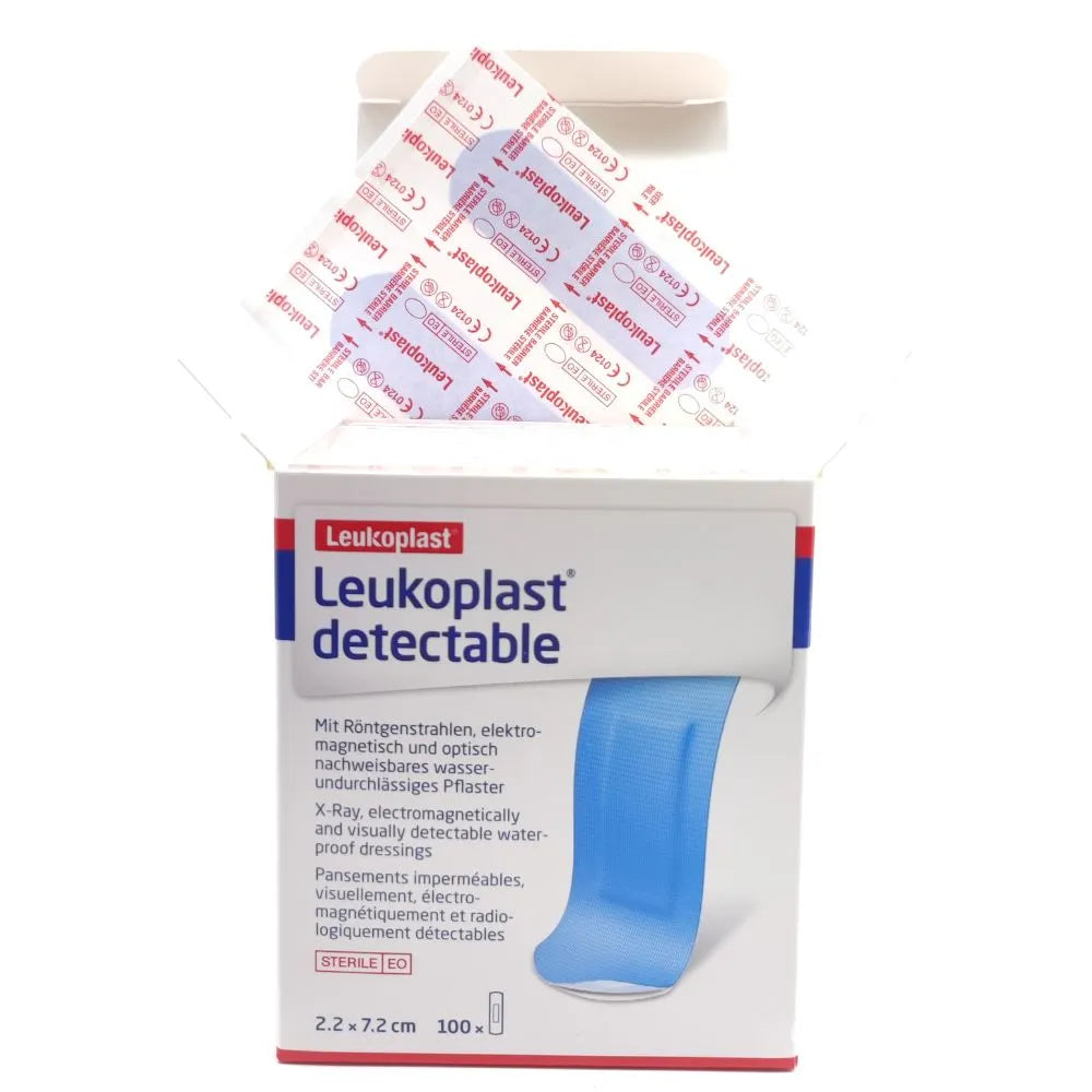 Coverplast parche curita azul detectable con contenido interior visible