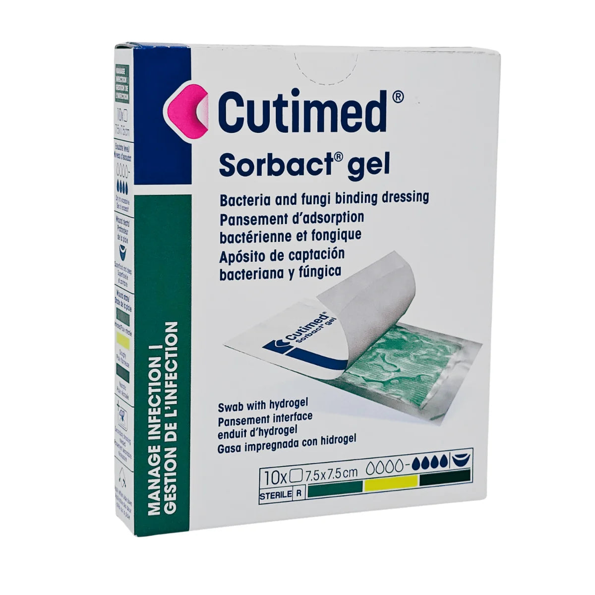 Caja Cutimed Sorbact Gel 7.5x7.5cm BSN Medical apósito hidrogel DACC precio Chile envío rápido