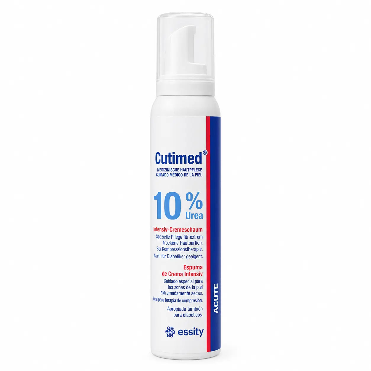 Envase de espuma de urea 10% Cutimed Acute 125 mL de Essity para piel muy seca