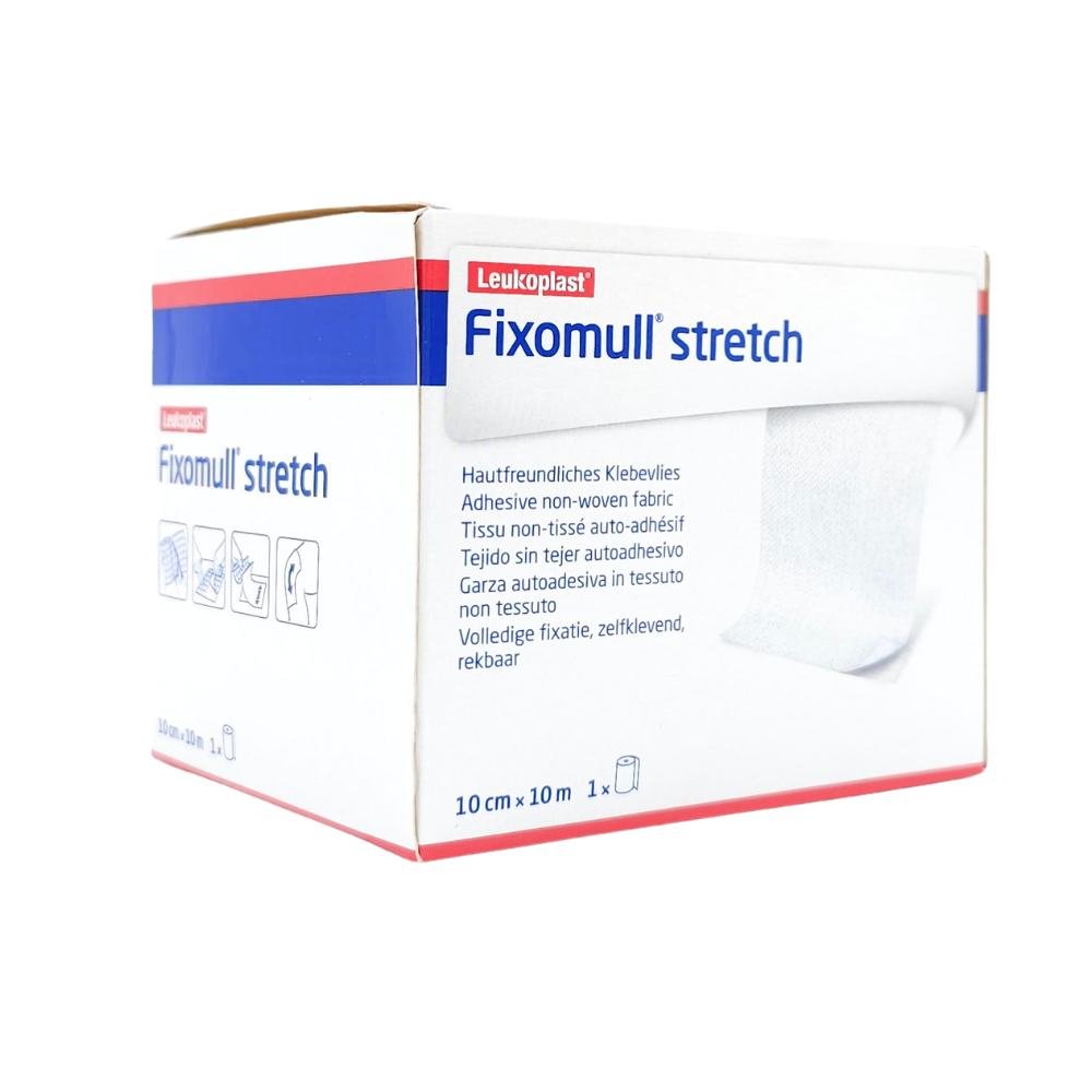 Venda adhesiva Fixomull Stretch 10cm BSN Medical Leukoplast — empaque original fabricado en Alemania