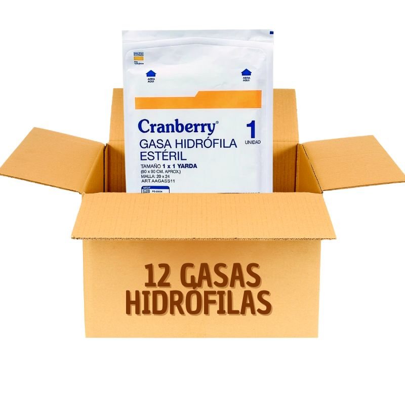 Gasa Hidrófila Estéril 1 x 1 Yarda (90cm x 90cm) cj/12 - tubotiquin.cl
