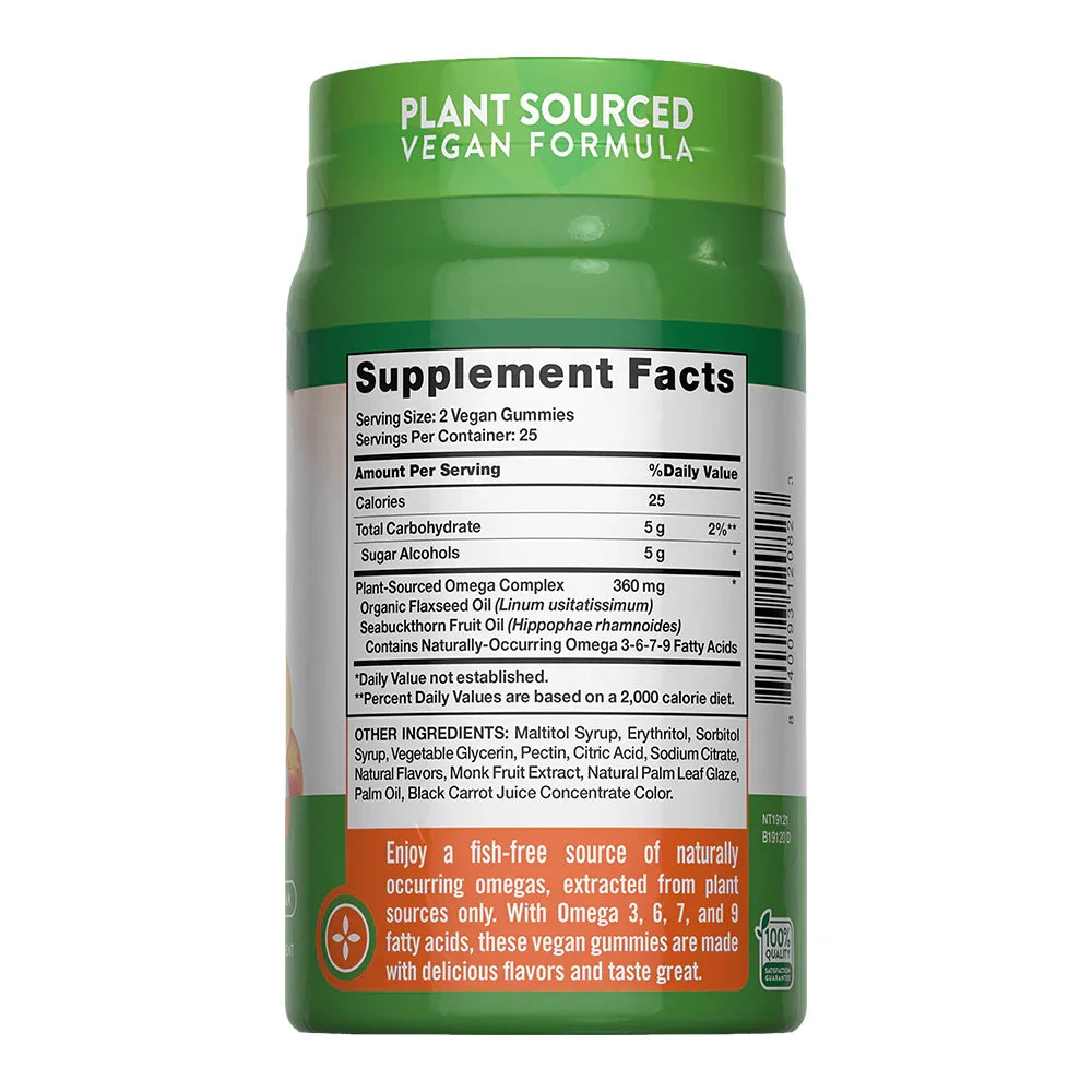 Gomitas Omega-3-6-7-9 Vegano 360mg Nature's Truth | 50 Gomitas