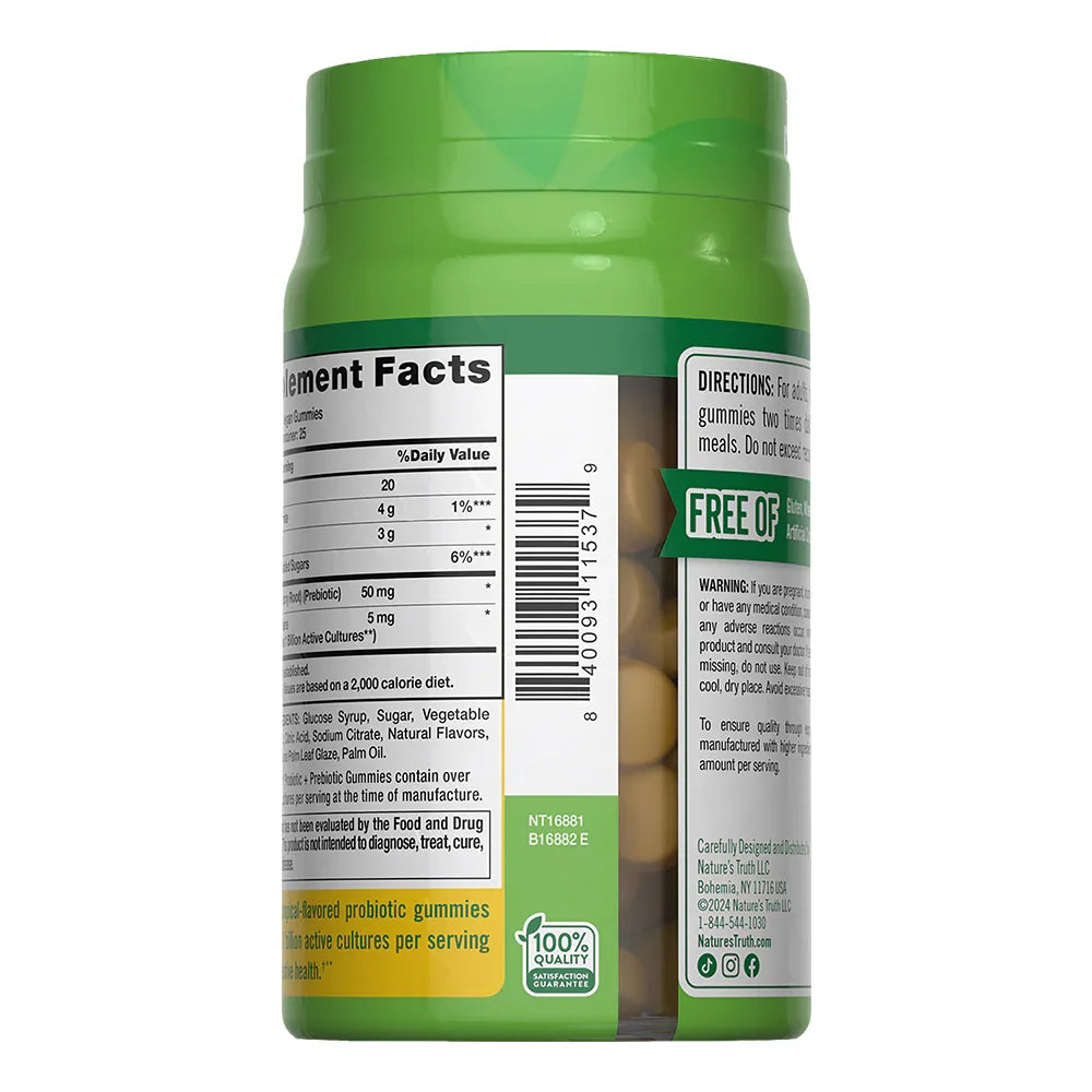 Frasco Gomitas Probiótico Prebiótico - Digestive Aid Doctor Formulated sabor tropical vegano Non-GMO