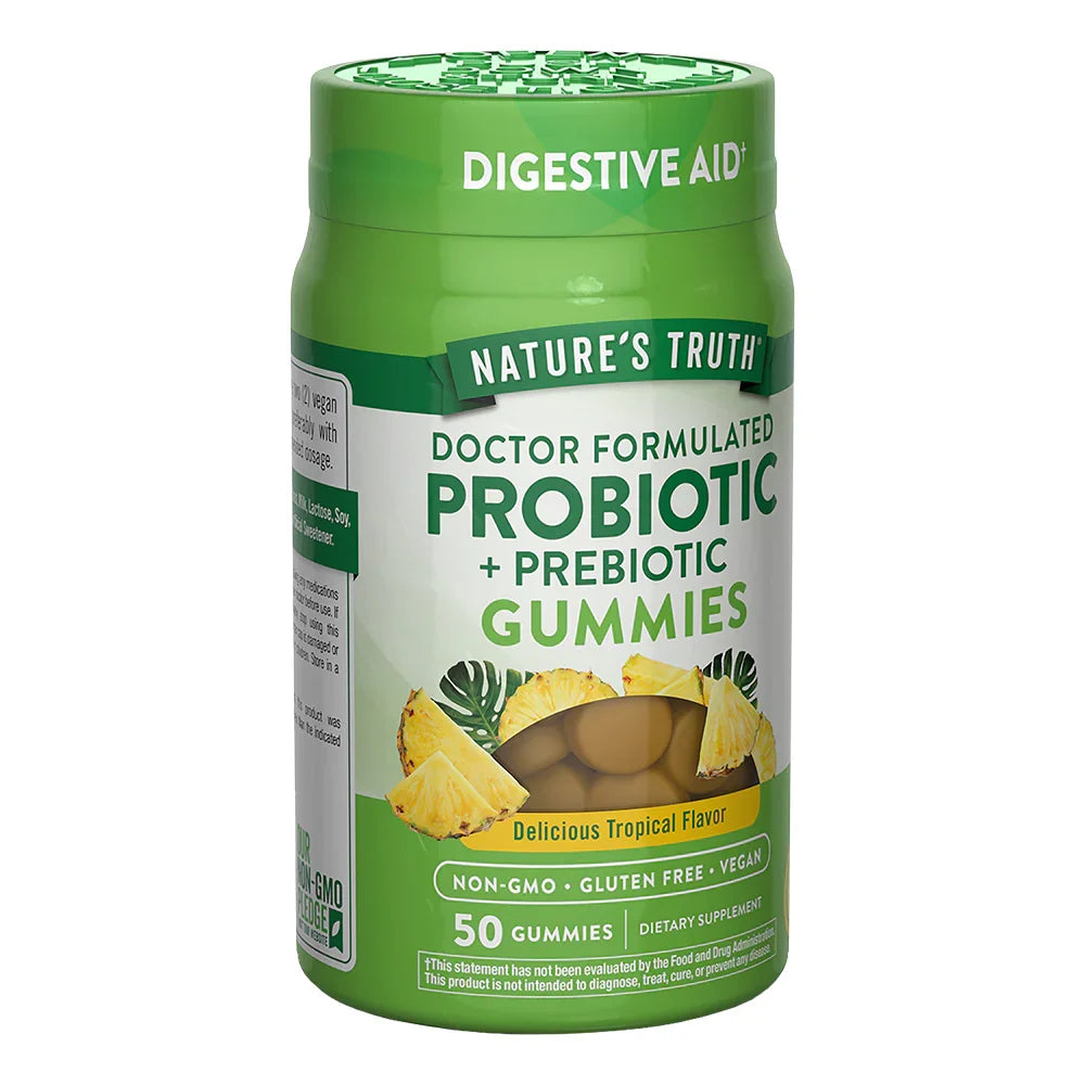 Frasco Gomitas Probiótico Prebiótico - Digestive Aid Doctor Formulated sabor tropical vegano Non-GMO