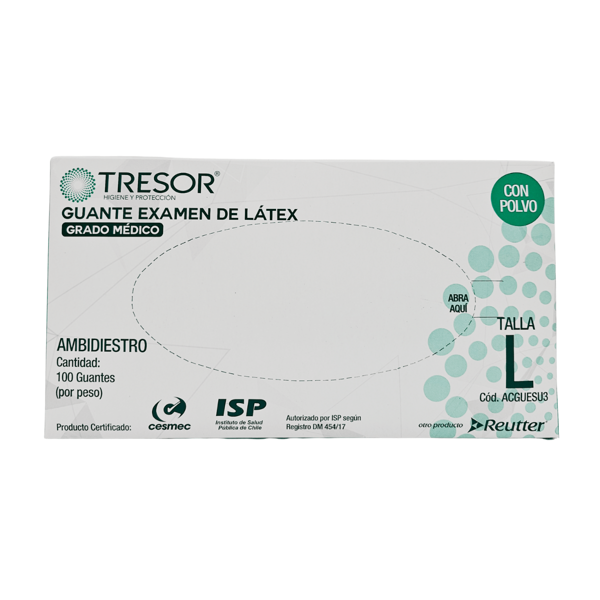 Guantes de Latex Tresor con Polvo - tubotiquin.cl