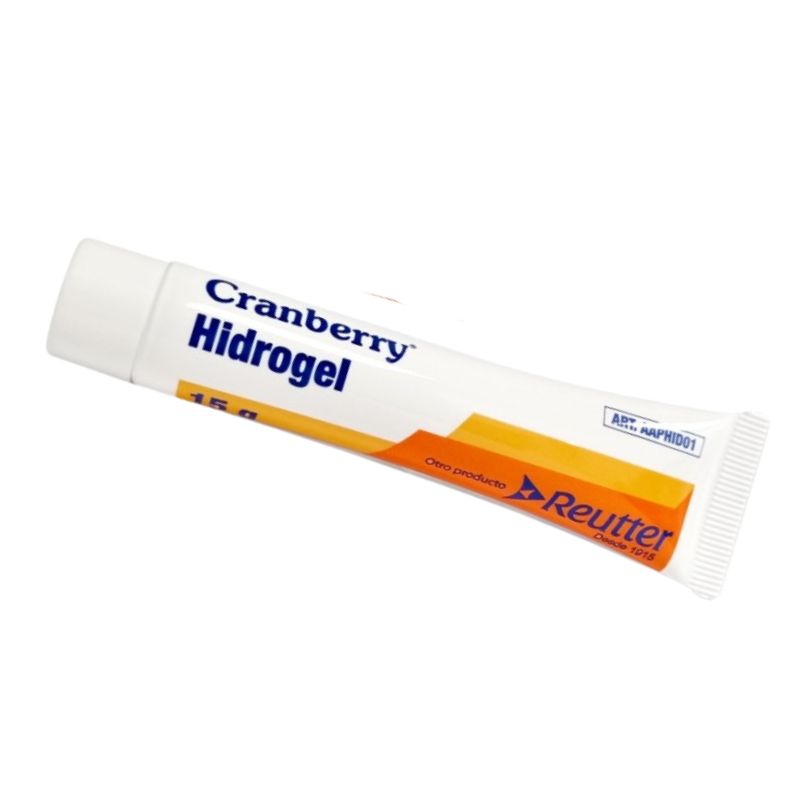 Tubo de 15 gramos de Cranberry Hydrogel, un apósito de hidrogel para el cuidado de heridas.