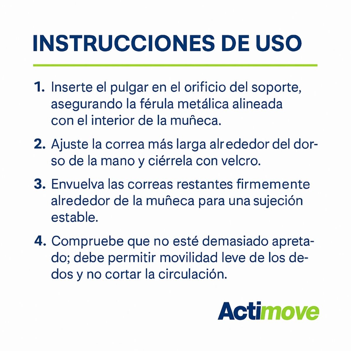 Inmovilizador de Muñeca y Pulgar ACTIMOVE Gauntlet - Férula Ortopédica - tubotiquin.cl