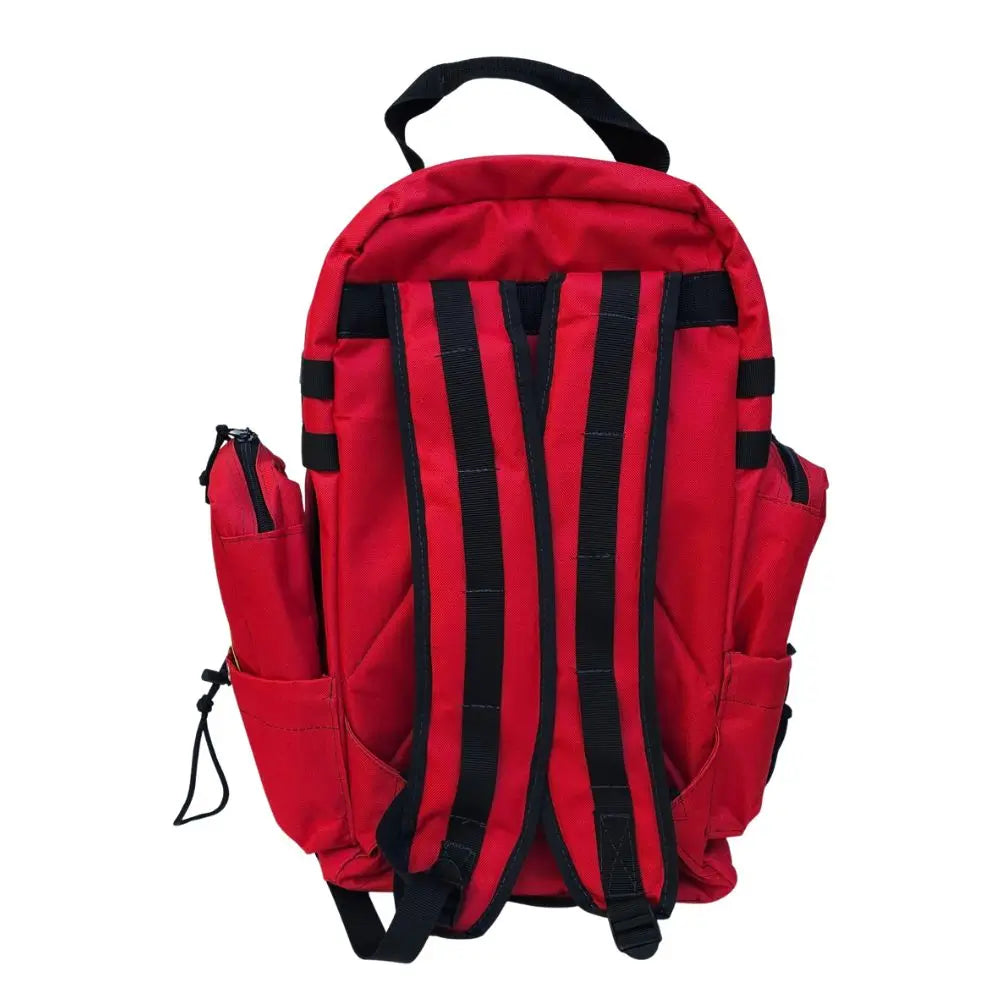 Detalle de material Cordura y cintas reflectantes de mochila de rescate