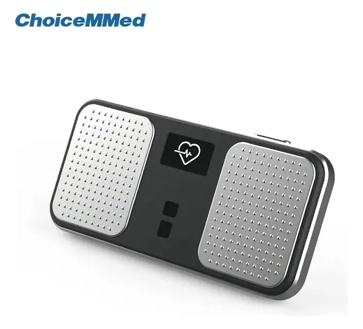 Monitor cardíaco personal ChoiceMMed HeartPal MD100C PRO — electrodos de acero, display OLED, tamaño bolsillo