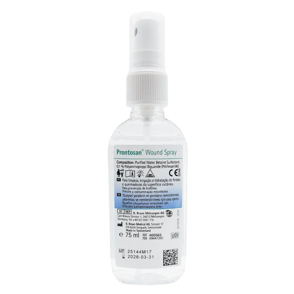 Prontosan Spray B Braun para limpieza de heridas infectadas y tejido necrótico