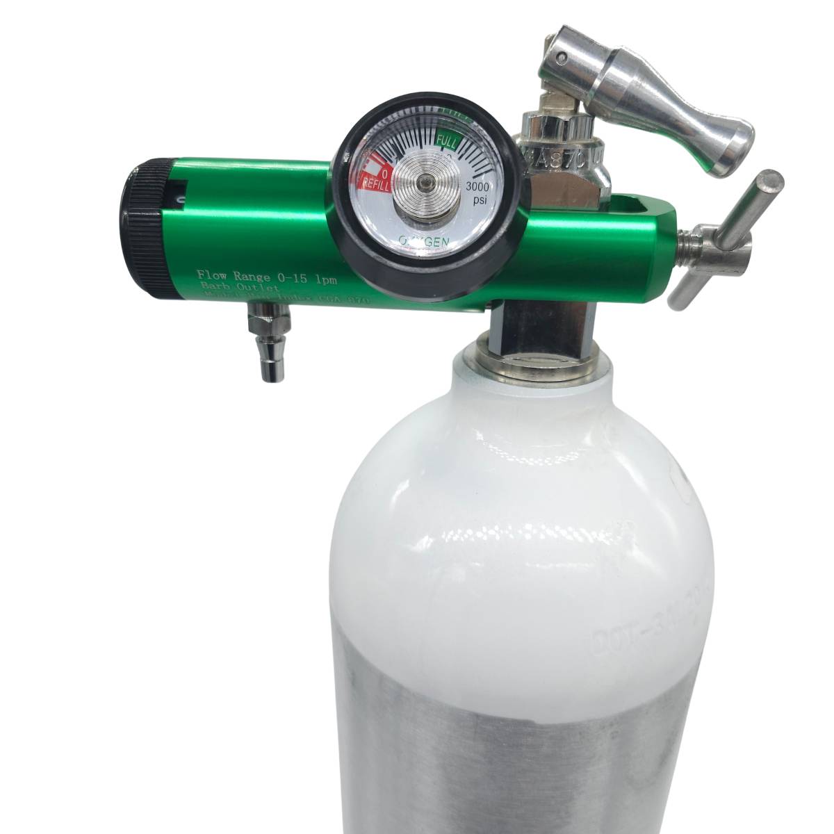 Cilindro Oxígeno Portátil 168L Kit Completo ISP - Regulador 15 LPM Cánula Nasal Bolso Transporte Médico Altura - tubotiquin.cl