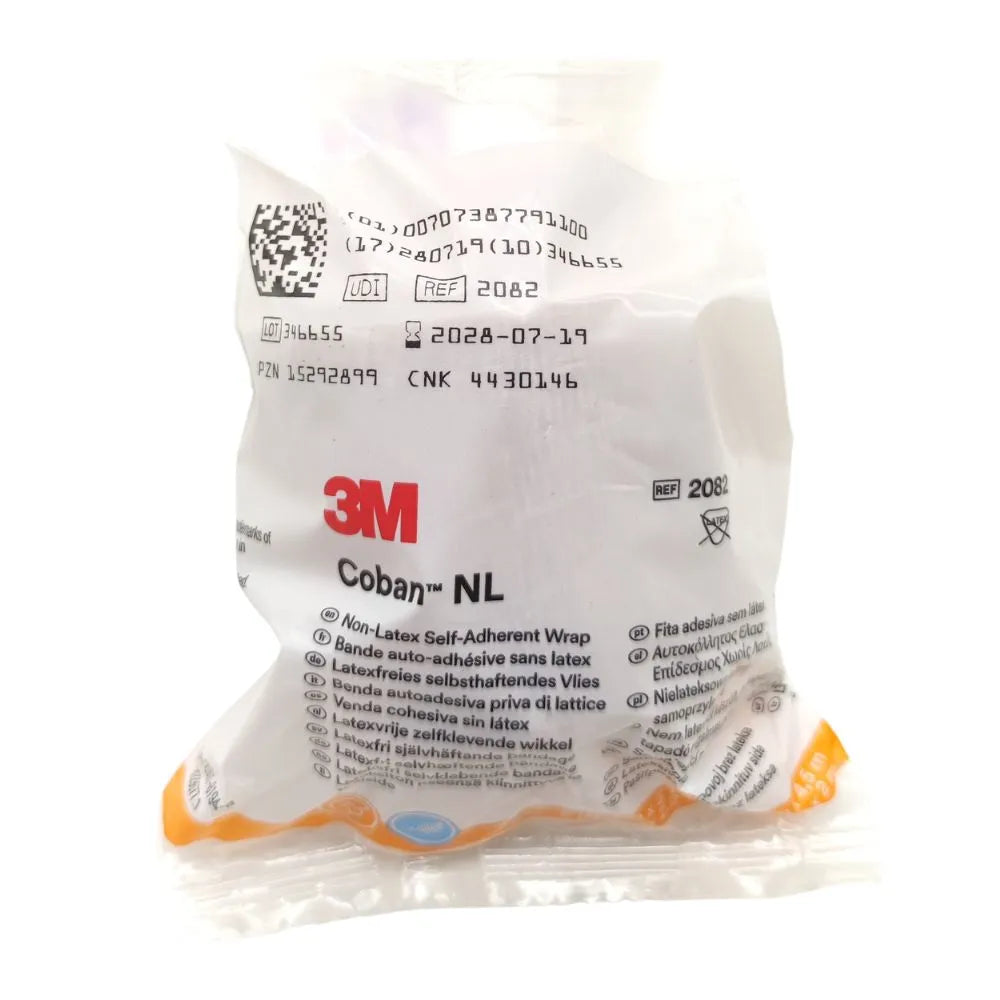 Venda cohesiva 3M Coban NL 5 cm x 4,5 m sin látex, empaque frontal