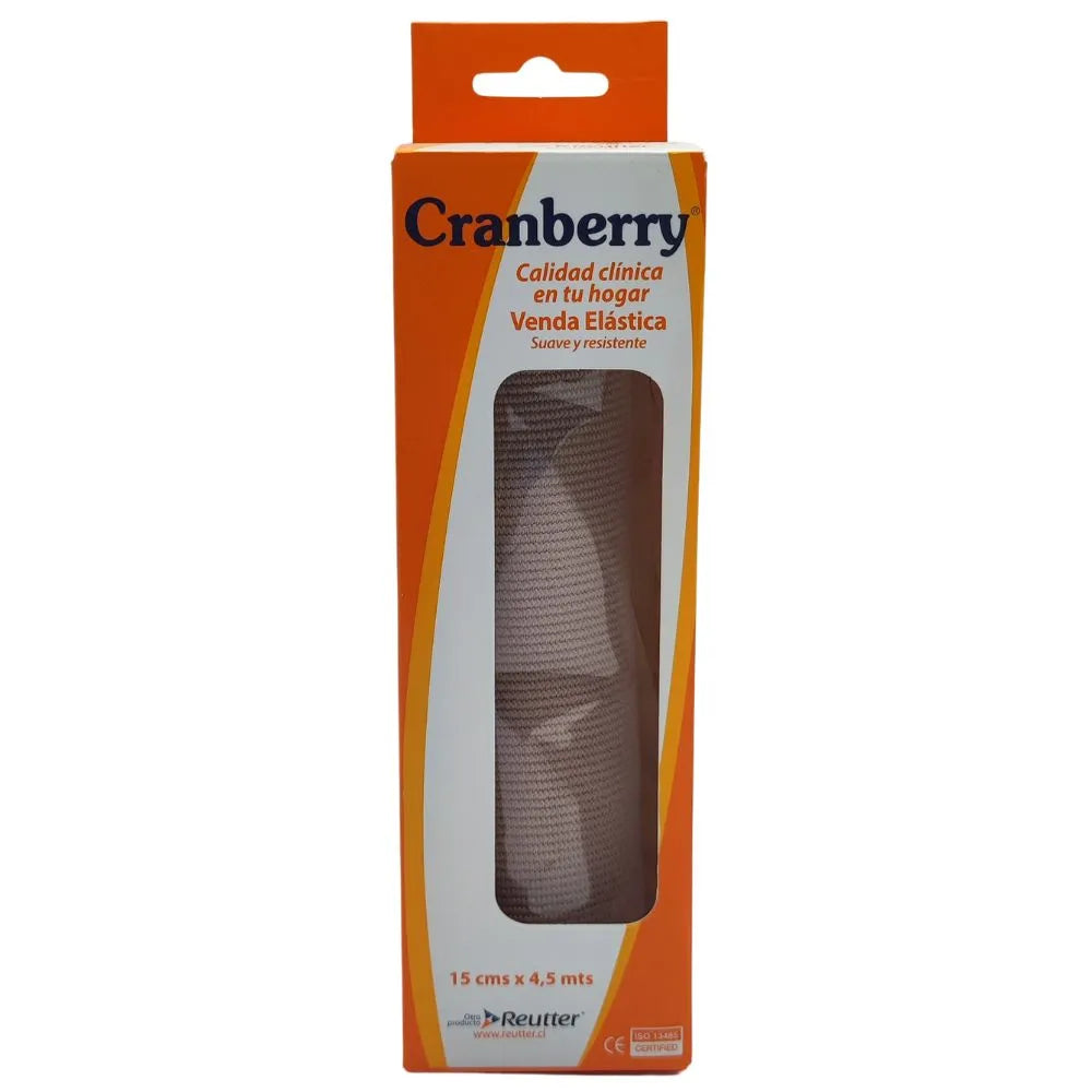Venda elástica Cranberry 15 cm x 4,5 m, compresión ajustable para esguinces y soporte muscular