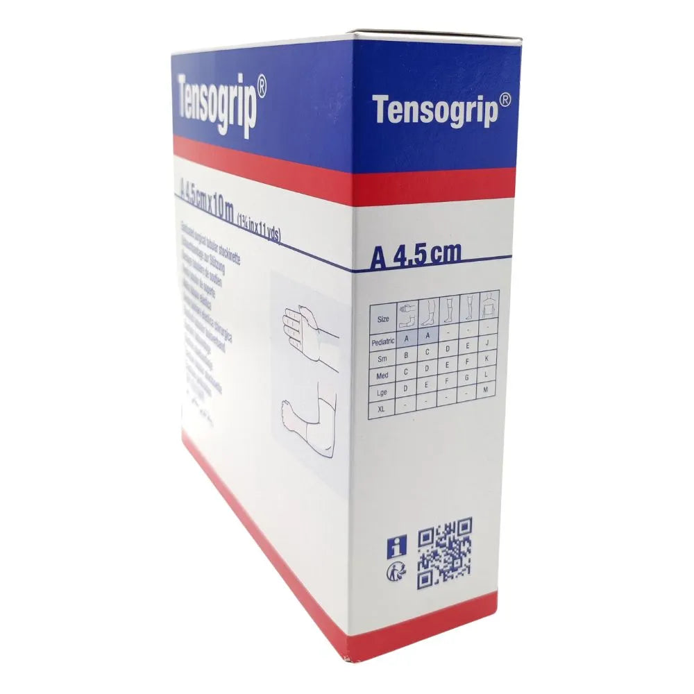 Venda tubular Tensogrip A 4,5 cm — vista lateral empaque, indicado miembro infantil BSN