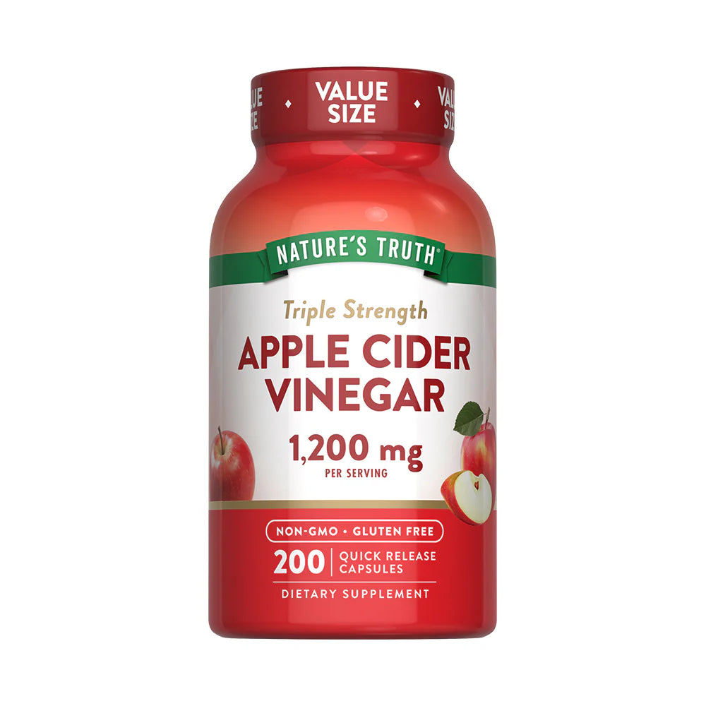 Vinagre de Manzana Nature's Truth 1200mg - Suplemento digestivo 200 cápsulas - Envío Chile