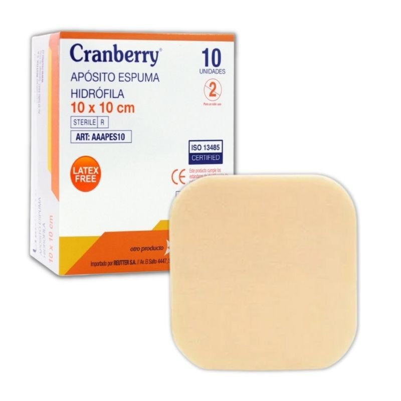 Apósito Espuma Hidrofilica 10x10cm Cranberry - tubotiquin.cl