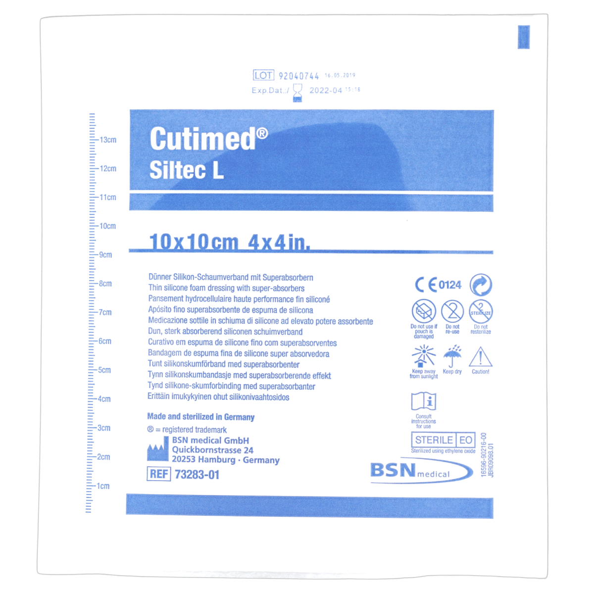 Cutimed Siltec L 10cm x 10cm - tubotiquin.cl