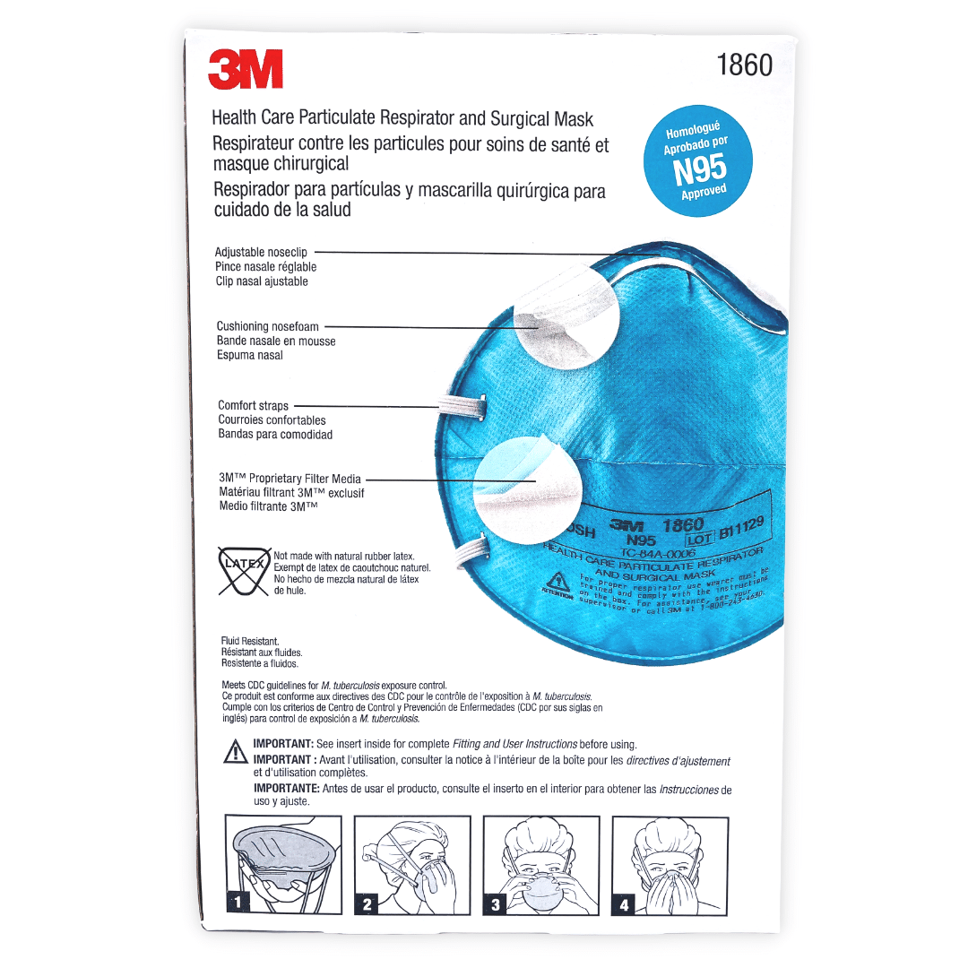 Mascarilla N95 3M 1860 cj/20 - tubotiquin.cl