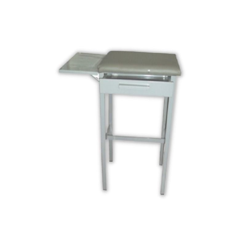 mesa toma de muestra con cajon y aleta muebles clinicos