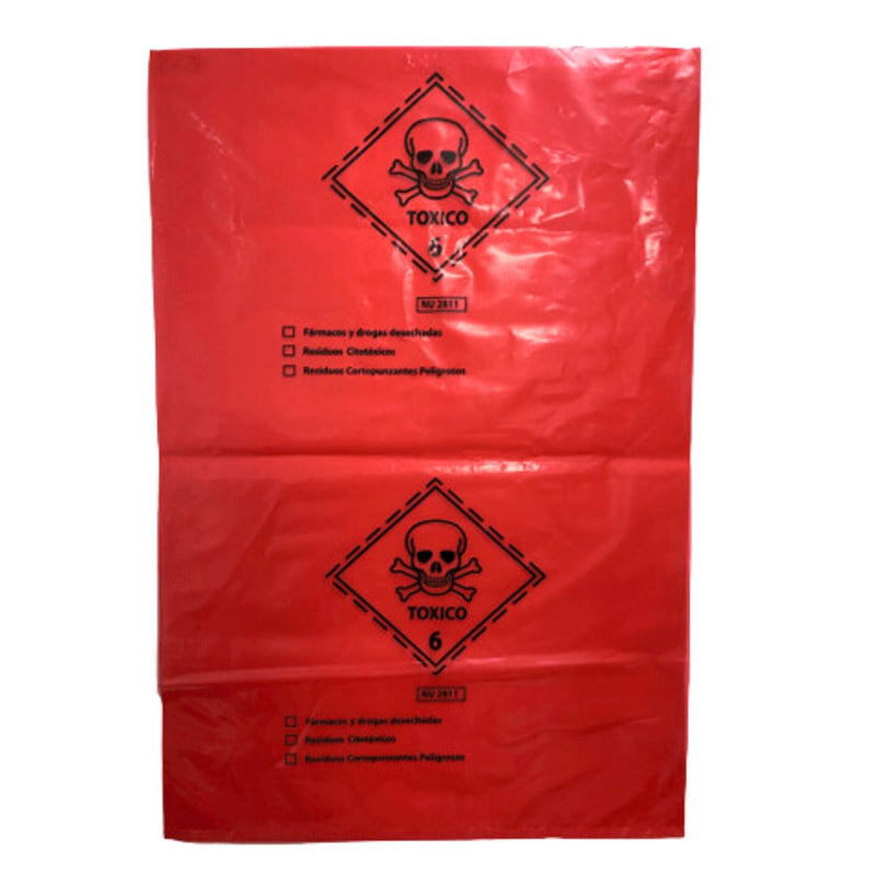 Bolsa de Residuos Biologicos Roja 60cm X 90cm Unidad