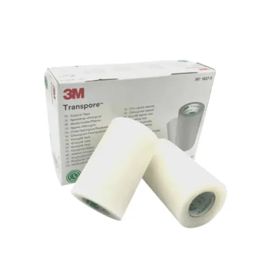 Caja original 3M Transpore referencia 1527-3, cinta quirúrgica adhesiva transparente