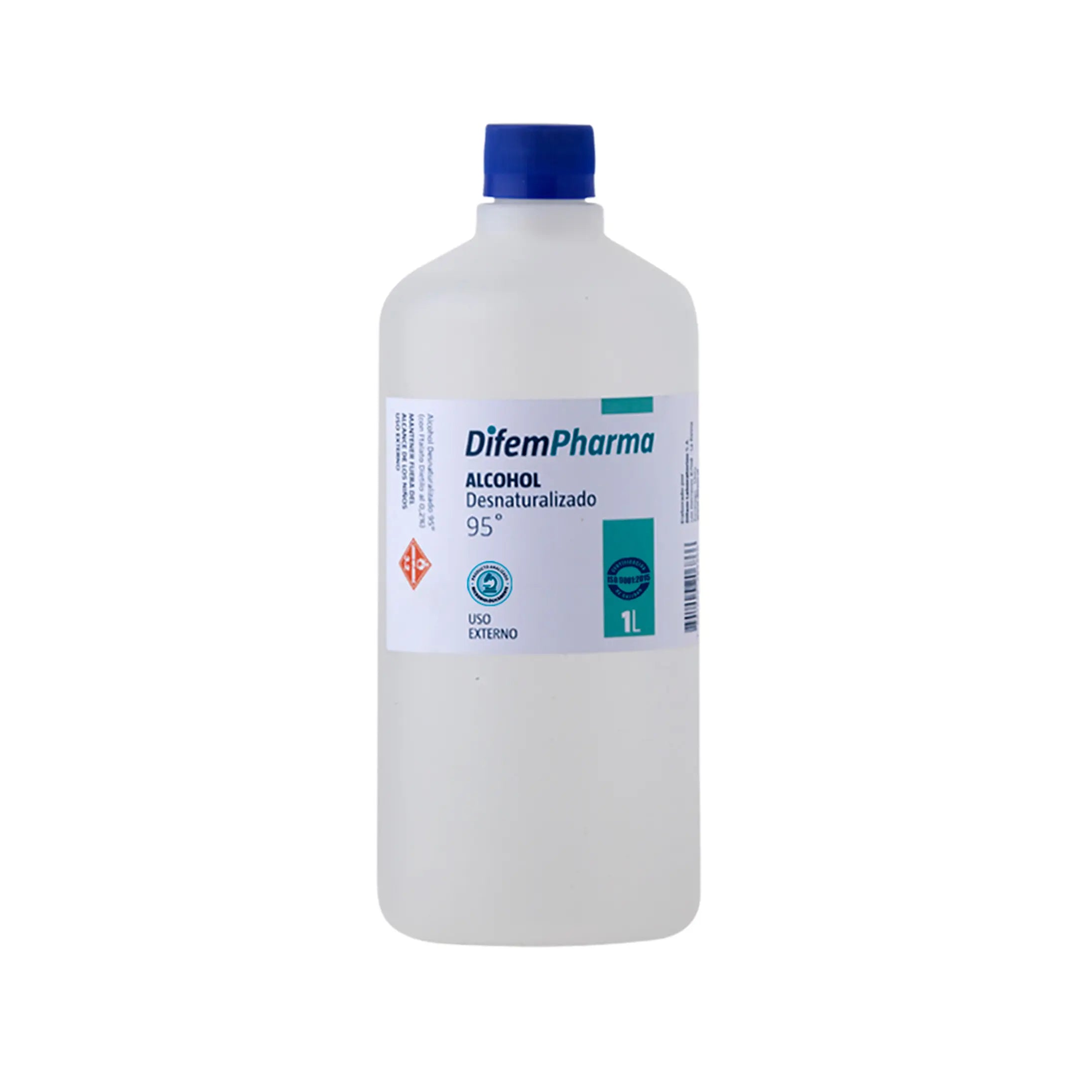 Alcohol desnaturalizado 95° DifemPharma 1 litro — desinfectante superficies GMP fabricación Chile