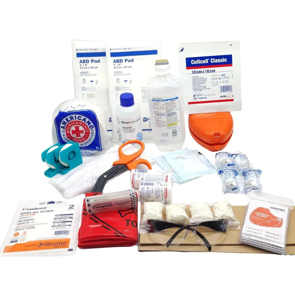 Botiquín Minero Anglo American Los Bronces con contenido completo de insumos médicos