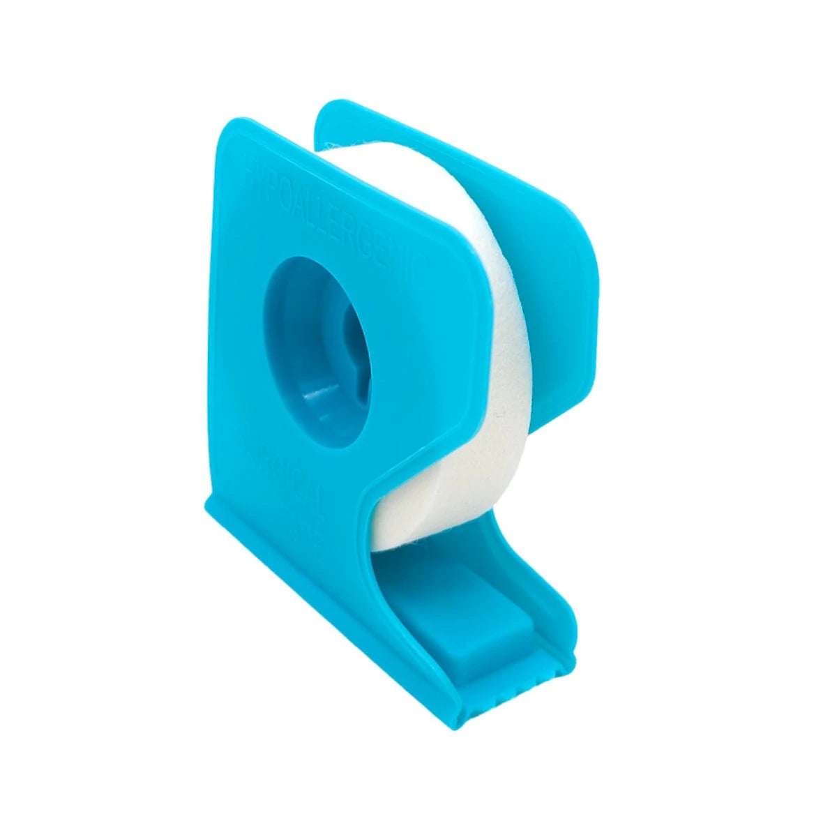 Cinta microporosa blanca 1,25 cm x 9,2 m con dispensador — papel microporoso sin látex uso médico