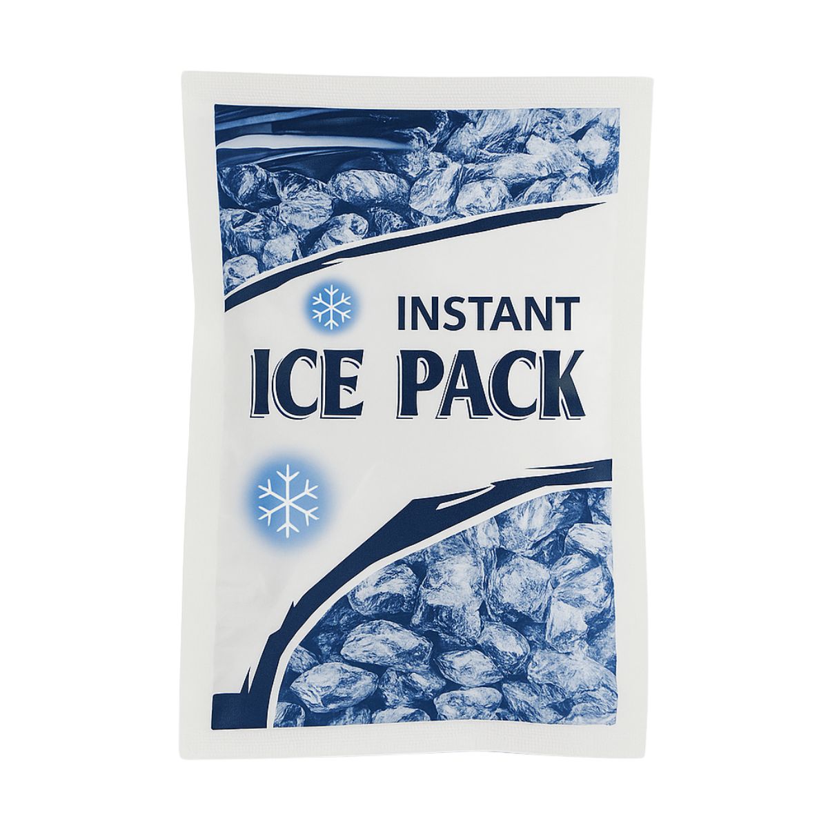 Imagen de la compresa de frío instantáneo en su empaque original, sellado y de un solo uso, sobre fondo blanco, ideal para primeros auxilios y emergencias.