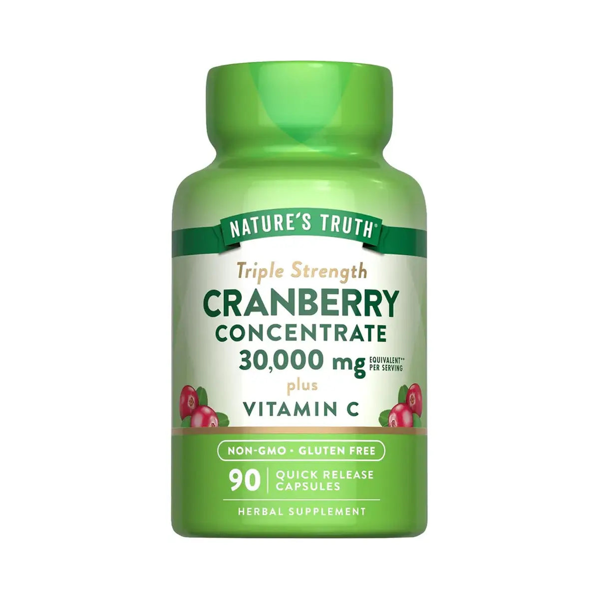 Cranberry 30000mg Triple Strength con Vitamina C Nature's Truth - 90 cápsulas salud urinaria Chile
