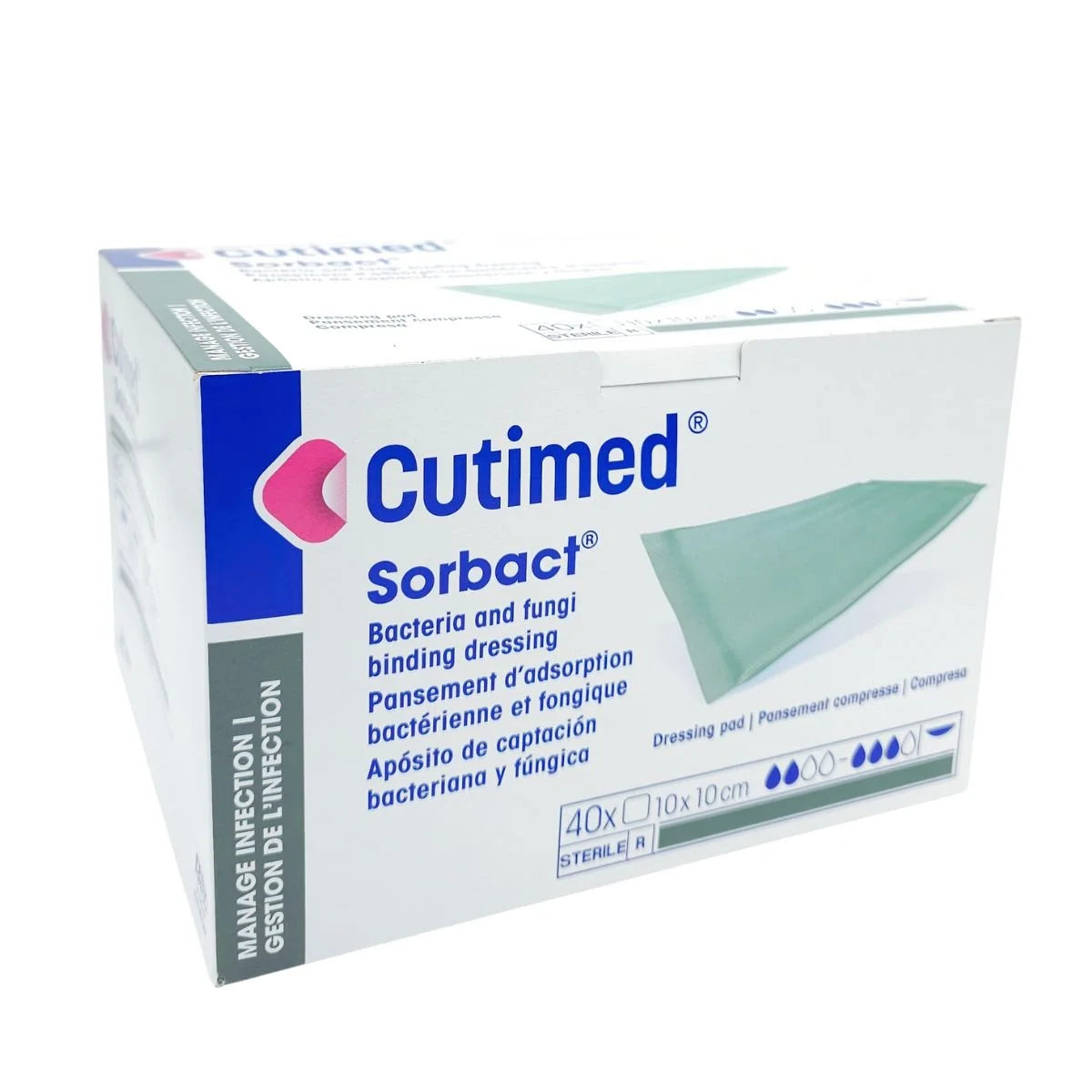 Caja 40 unidades apósito Cutimed Sorbact 10x10 cm tecnología DACC BSN Medical