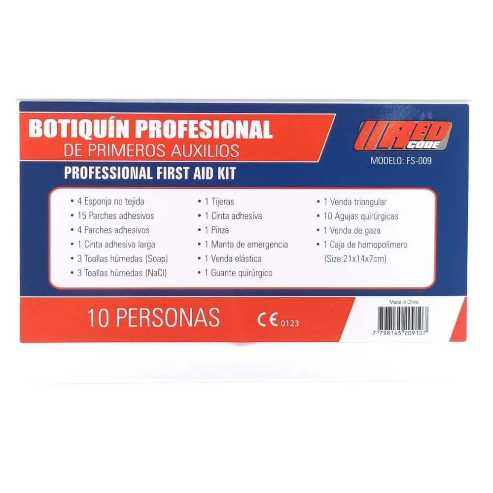 Etiqueta del botiquín profesional Red Code IRP para primeros auxilios