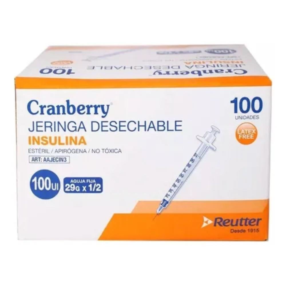 Jeringa Insulina Cranberry 29G x ½" - Caja 100 Unidades - tubotiquin.cl