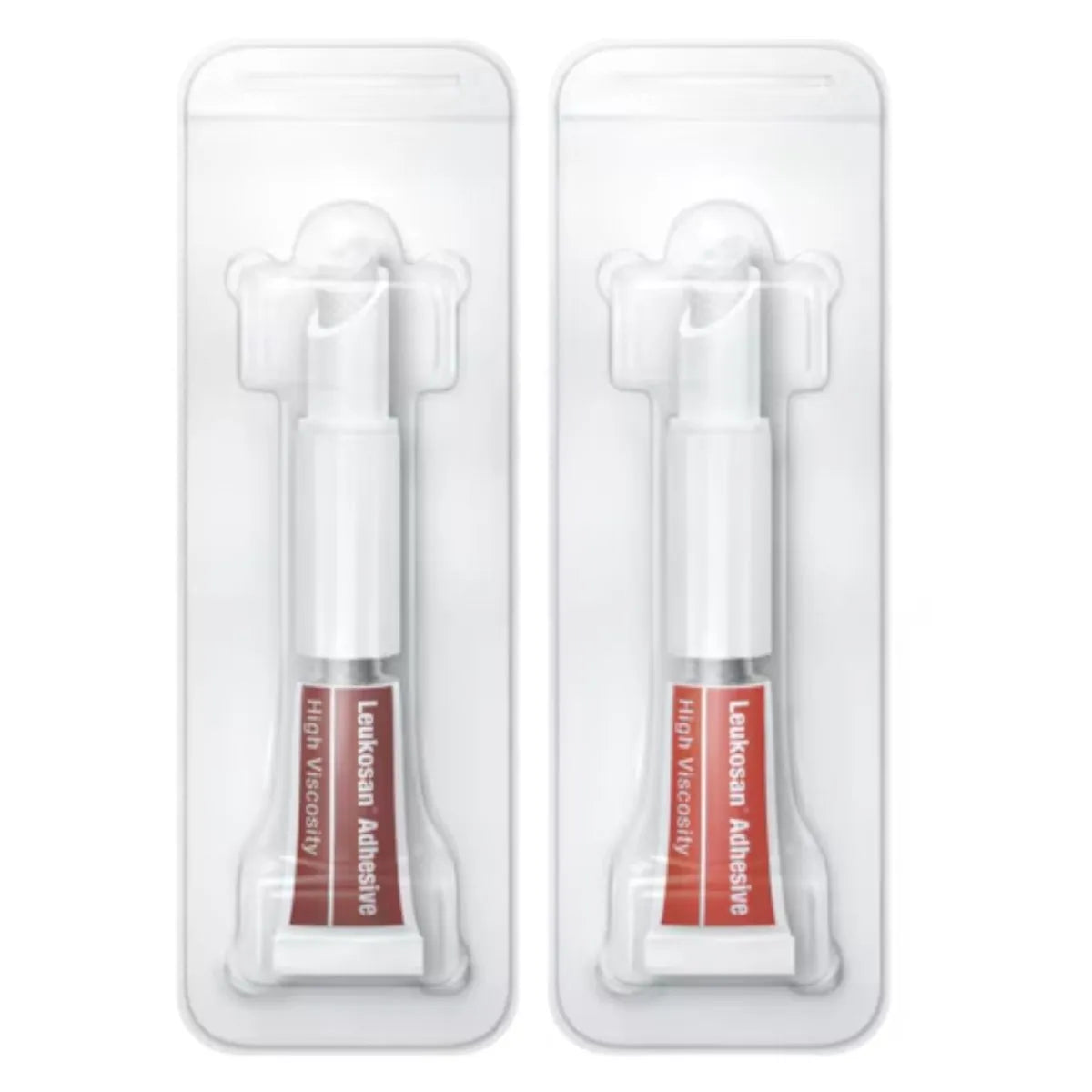 Empaque estéril del pegamento para heridas Leukosan Adhesive BSN Medical — adhesivo tópico para piel disponible en formatos 0,36 mL y 0,7 mL.
