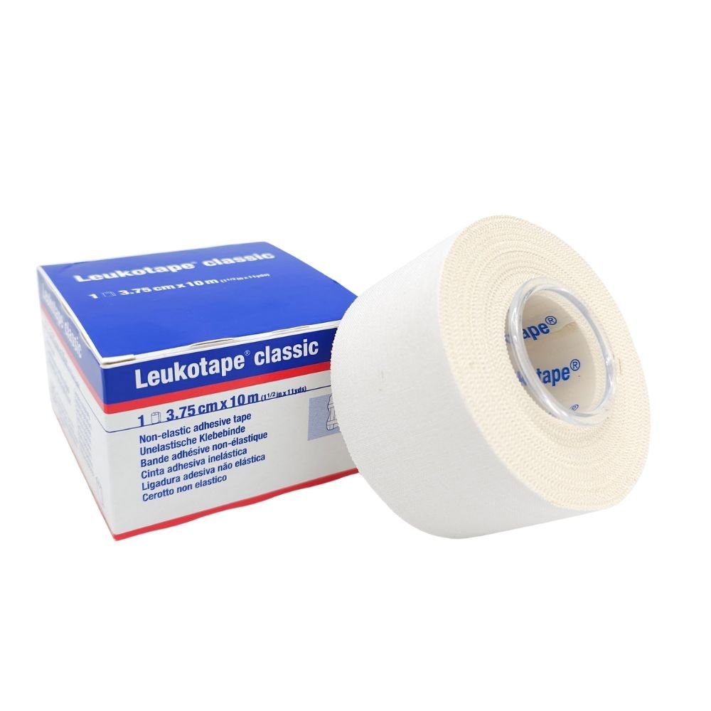 Tape deportivo rígido Leukotape Classic rollo completo con empaque vendaje funcional para lesiones deportivas BSN Medical